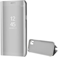 Tok álló (aktív FLIP, oldalra nyíló, asztali tartó funkció, tükrös felület, Mirror View Case) EZÜST Honor 9S Huawei Y5p