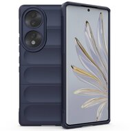 Szilikon telefonvédő (közepesen ütésálló, kamera védelem, 3D minta) SÖTÉTKÉK - Honor 70