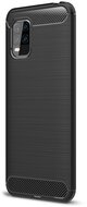 Szilikon telefonvédő (közepesen ütésálló, légpárnás sarok, szálcsiszolt, karbon minta) FEKETE - Xiaomi Mi 10 Lite 5G