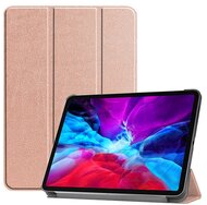 Tok álló, bőr hatású (aktív FLIP, oldalra nyíló, TRIFOLD asztali tartó funkció) ROZÉARANY - Apple IPAD Pro 12.9 (2020)