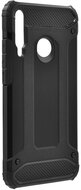 Defender műanyag telefonvédő (közepesen ütésálló, légpárnás sarok, szilikon belső, fémhatás) FEKETE - Huawei P40 Lite E / Y7p