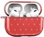 Szilikon tok (ultravékony, strasszkő) PIROS Apple AirPods Pro