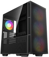 DeepCool Számítógépház - CH560 (fekete, ablakos, 4x12cm ventilátor, Mini-ITX / Mico-ATX / ATX / E-ATX, 2xUSB3.0)