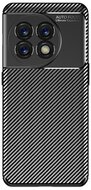 Szilikon telefonvédő (közepesen ütésálló, légpárnás sarok, karbon minta) FEKETE - OnePlus 11 5G