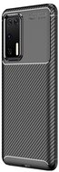 Szilikon telefonvédő (közepesen ütésálló, légpárnás sarok, karbon minta) FEKETE - Huawei P40