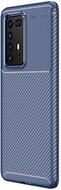 Szilikon telefonvédő (közepesen ütésálló, légpárnás sarok, karbon minta) SÖTÉTKÉK - Huawei P40 Pro 5G