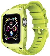 Pótszíj (egyedi méret, szilikon, ütésálló keret) ZÖLD - Apple Watch Series 1 38mm, Apple Watch Series 2 38mm, Apple Watch Series 3 38mm