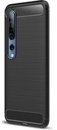 Szilikon telefonvédő (közepesen ütésálló, légpárnás sarok, szálcsiszolt, karbon minta) FEKETE - Xiaomi Mi 10 5G, Xiaomi MI 10 Pro 5G