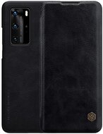 NILLKIN QIN tok álló, bőr hatású (FLIP, oldalra nyíló, bankkártya tartó) FEKETE - Huawei P40 Pro 5G