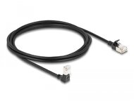 Delock RJ45 hálózati kábel Cat.6A S/FTP vékony 90 fokban lefelé hajló / egyenes 2 m fekete