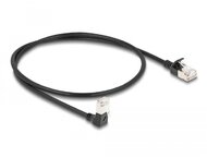 Delock RJ45 hálózati kábel Cat.6A S/FTP vékony 90 fokban lefelé hajló / egyenes 0,5 m fekete