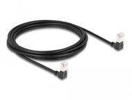 Delock RJ45 hálózati kábel Cat.6A S/FTP vékony 90 fokban lefelé / lefelé hajló 3 m fekete