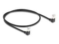 Delock RJ45 hálózati kábel Cat.6A S/FTP vékony 90 fokban lefelé / lefelé hajló 0,5 m fekete