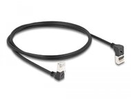 Delock RJ45 hálózati kábel Cat.6A S/FTP vékony 90 fokban felfelé / lefelé hajló 1 m fekete