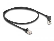 Delock RJ45 hálózati kábel Cat.6A S/FTP vékony 90 fokban felfelé hajló / egyenes 0,5 m fekete