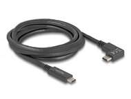 Delock USB 5 Gbps kábel USB Type-C apa USB Type-C apa, ívelt bal / jobb, 2 m 4K PD 60 W E-Marker