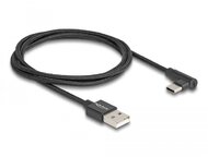 Delock USB 2.0 kábel A-típusú csatlakozódugó - USB Type-C csatlakozódugó, ívelt, 1 m, fekete