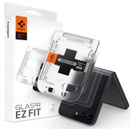 SPIGEN EZ FIT képernyővédő üveg 2db (2.5D, tokbarát, ultravékony, 0.2mm, 9H + segédkeret) ÁTLÁTSZÓ - Samsung Galaxy Z Flip5 5G (SM-F731)