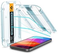 SPIGEN EZ FIT HD képernyővédő üveg 2db (2.5D, tokbarát, ultravékony, 0.2mm, 9H + segédkeret) ÁTLÁTSZÓ - Apple iPhone 15 Plus