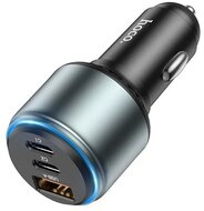 HOCO NZ9 autós töltő USB / 2 Type-C aljzat (95W, PD gyorstöltés támogatás) FEKETE