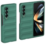 Szilikon telefonvédő (közepesen ütésálló, kamera védelem, 3D minta) SÖTÉTZÖLD - Samsung Galaxy Z Fold3 5G (SM-F926)