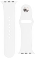 Pótszíj (egyedi méret, szilikon, állítható, fém kapocs) FEHÉR - Apple Watch Series 1 42mm,Apple Watch Series 2 42mm,Apple Watch Series 3 42mm,Apple Watch Series 4 44mm,Apple Watch Series 5 44mm,Apple Watch Series 6 44mm,Apple Watch Series 7 45mm,Apple Wat
