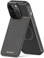 DUX DUCIS RAFI MAG szilikon telefonvédő (kitámasztó, bankkártya tartó, RFID védelem, Magsafe kompatibilis) FEKETE - Apple iPhone 14 Pro