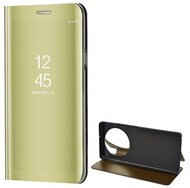 Tok álló (aktív FLIP, oldalra nyíló, asztali tartó funkció, tükrös felület, Mirror View Case) ARANY - Honor Magic5 Lite 5G