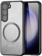 DUX DUCIS AIMO műanyag telefonvédő (közepesen ütésálló, szilikon keret, kamera védelem, mágneses, hullám minta) FEKETE - Samsung Galaxy S23 Plus (SM-S916)