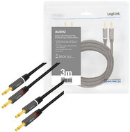 Logilink Audio kábel, 2x2 Banán csatlakozó, fém, 3 m