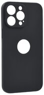 Szilikon telefonvédő (matt, logó kivágás) FEKETE - Apple iPhone 14 Pro Max