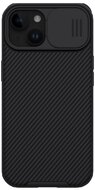 NILLKIN CAMSHIELD PRO műanyag telefonvédő (szilikon keret, közepesen ütésálló, kamera védelem, csíkos minta) FEKETE - Apple iPhone 15 Plus