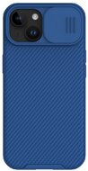 NILLKIN CAMSHIELD PRO műanyag telefonvédő (szilikon keret, közepesen ütésálló, kamera védelem, csíkos minta) SÖTÉTKÉK - Apple iPhone 15