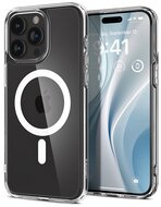 SPIGEN ULTRA HYBRID MAG műanyag telefonvédő (közepesen ütésálló, légpárnás keret, Magsafe kompatibilis) FEHÉR - Apple iPhone 15 Pro