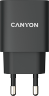 CANYON H-20, PD 20W Input: 100V-240V, Output: 1 port charge: USB-C:PD 20W (5V3A/9V2.22A/12V1.67A) , Eu plug, Over- Voltage , over-heated, over-current and short circuit protection Compliant with CE RoHs,ERP. Size: 80*42.3*30mm, 55g, Black