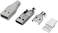 Logilink USB 2.0 csatlakozó önálló összeszereléshez, USB-A/M, forrasztási típus, szürke