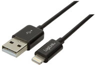 Logilink USB Lightning csatlakozókábel, fekete színű, 0,18m