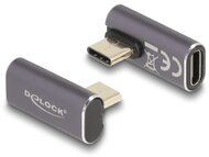 Delock USB Adapter 40 Gbps USB Type-C PD 3.0 100 W csatlakozódugóval - csatlakozóhüvellyel, elforgatott ívelt bal / jobb 8K 60 Hz fém