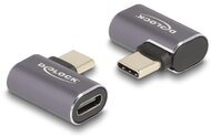 Delock USB Adapter 40 Gbps USB Type-C PD 3.0 100 W csatlakozódugóval - csatlakozóhüvellyel, ívelt bal / jobb 8K 60 Hz fém