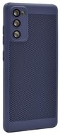 Műanyag telefonvédő (légáteresztő, lyukacsos minta, kamera védelem) SÖTÉTKÉK - Samsung Galaxy S20 FE (SM-G780)