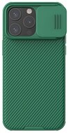 NILLKIN CAMSHIELD PRO műanyag telefonvédő (szilikon keret, közepesen ütésálló, kamera védelem, csíkos minta) SÖTÉTZÖLD - Apple iPhone 15 Pro Max