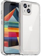 Műanyag telefonvédő (szilikon keret, közepesen ütésálló, átlátszó hátlap) ÁTLÁTSZÓ - Apple iPhone 15 Plus