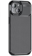 Szilikon telefonvédő (közepesen ütésálló, légpárnás sarok, karbon minta) FEKETE - Apple iPhone 15 Plus