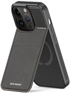 DUX DUCIS RAFI MAG szilikon telefonvédő (kitámasztó, bankkártya tartó, RFID védelem, Magsafe kompatibilis) FEKETE - Apple iPhone 14 Pro Max