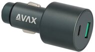 AVAX CC663B CARLY+ 63W Autós töltő USB A (QC)+Type C (PD), fekete