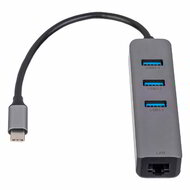 Akyga HUB - USB type C / USB 3.0 3-port + Ethernet - AK-AD-66
