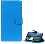 Tok álló, bőr hatású (FLIP, oldalra nyíló, asztali tartó funkció, prémium) VILÁGOSKÉK - Honor 90 Lite 5G