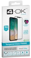 4-OK képernyővédő üveg (3D full glue, íves, teljes felületén tapad, tok barát, karcálló, 9H) FEKETE - Apple iPhone 15 Plus