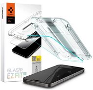 SPIGEN EZ FIT HD képernyővédő üveg (2.5D, tokbarát, ultravékony, 0.2mm, 9H + segédkeret) ÁTLÁTSZÓ - Apple iPhone 15 Pro