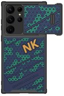 NILLKIN STRIKER műanyag telefonvédő (szilikon keret, közepesen ütésálló, kamera védelem, méhsejt minta) SÖTÉTKÉK - Samsung Galaxy S23 Ultra (SM-S918)